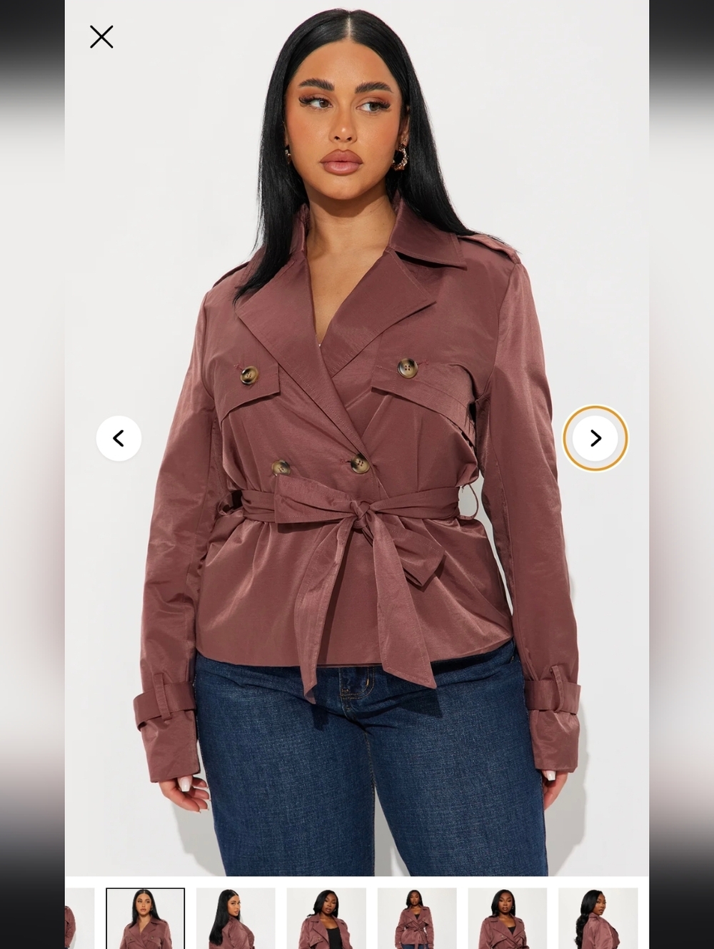Fashion Nova Women's Brown Belted Trench Jacket